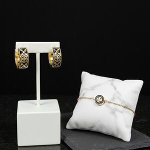 Tory-Burch gold and black 2 piece set